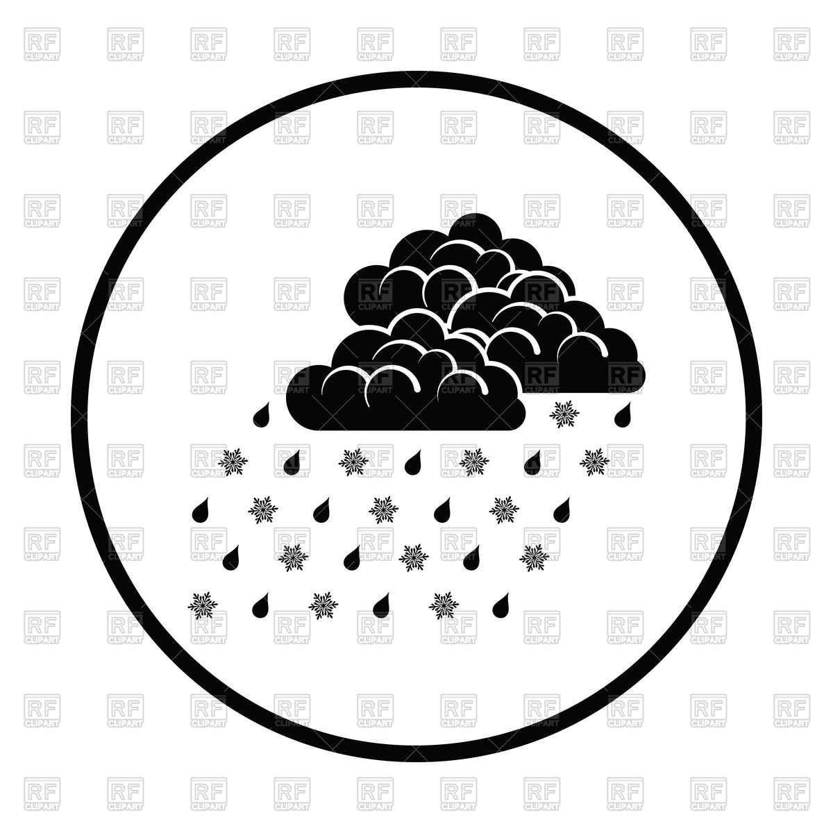 1200x1200 Rain With Snow Icon Vector Image Of Signs, Symbols, Maps Angelp