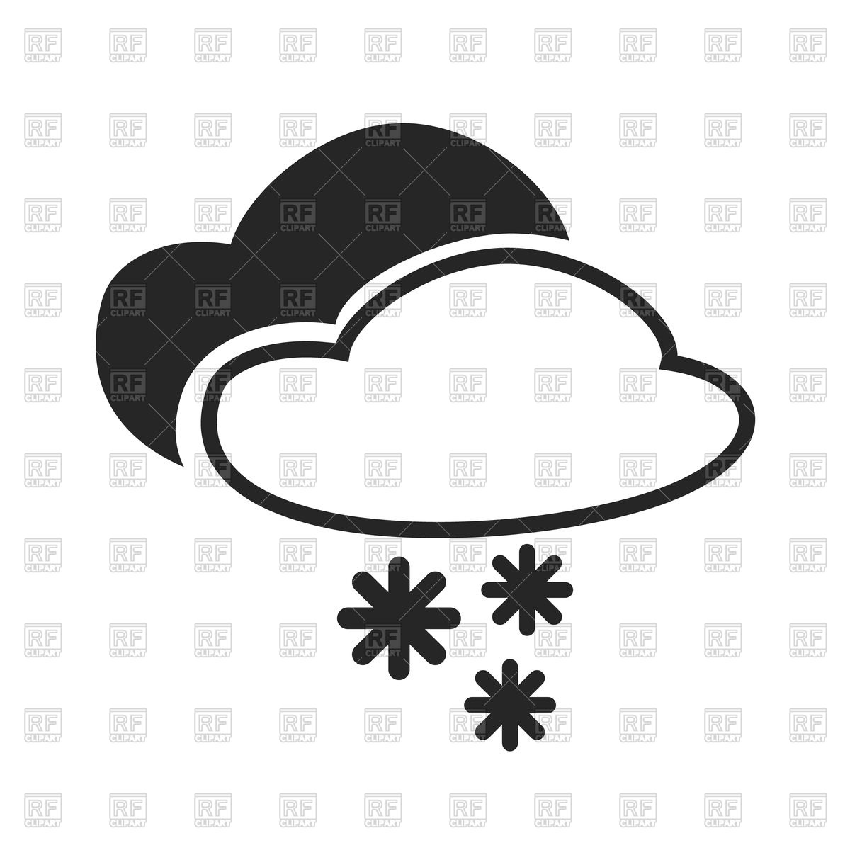 1200x1200 Severe Thunder With Snow Icon Vector Image Of Icons And Emblems