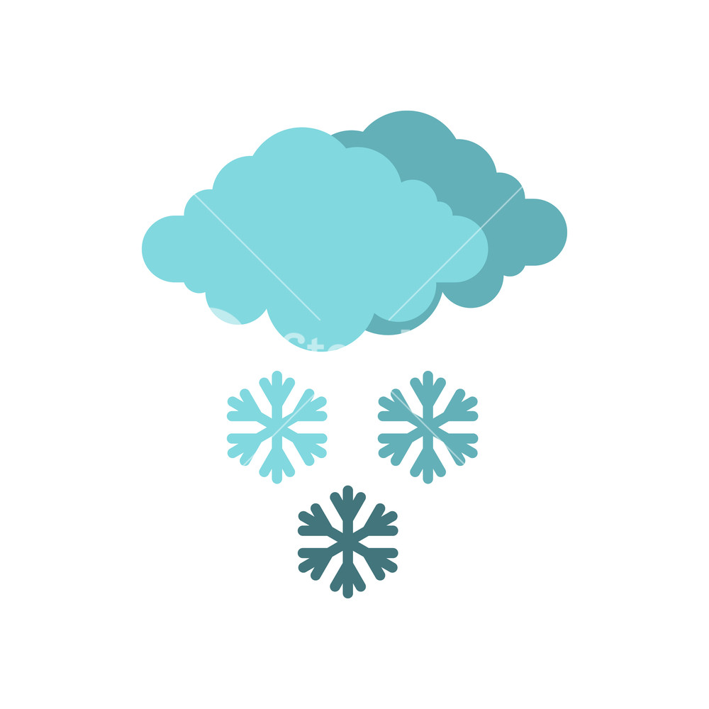 1000x1000 Clouds And Snow Icon In Flat Style Isolated On White Background