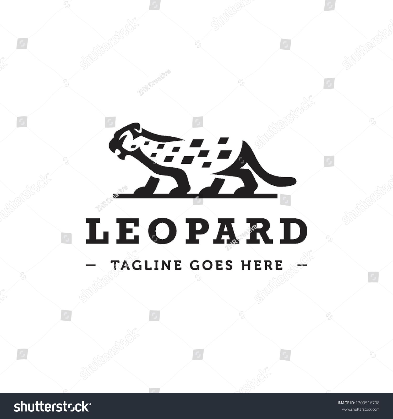 1500x1600 Black Flat Snow Leopard Logo Icon Vector Template Animal Logo