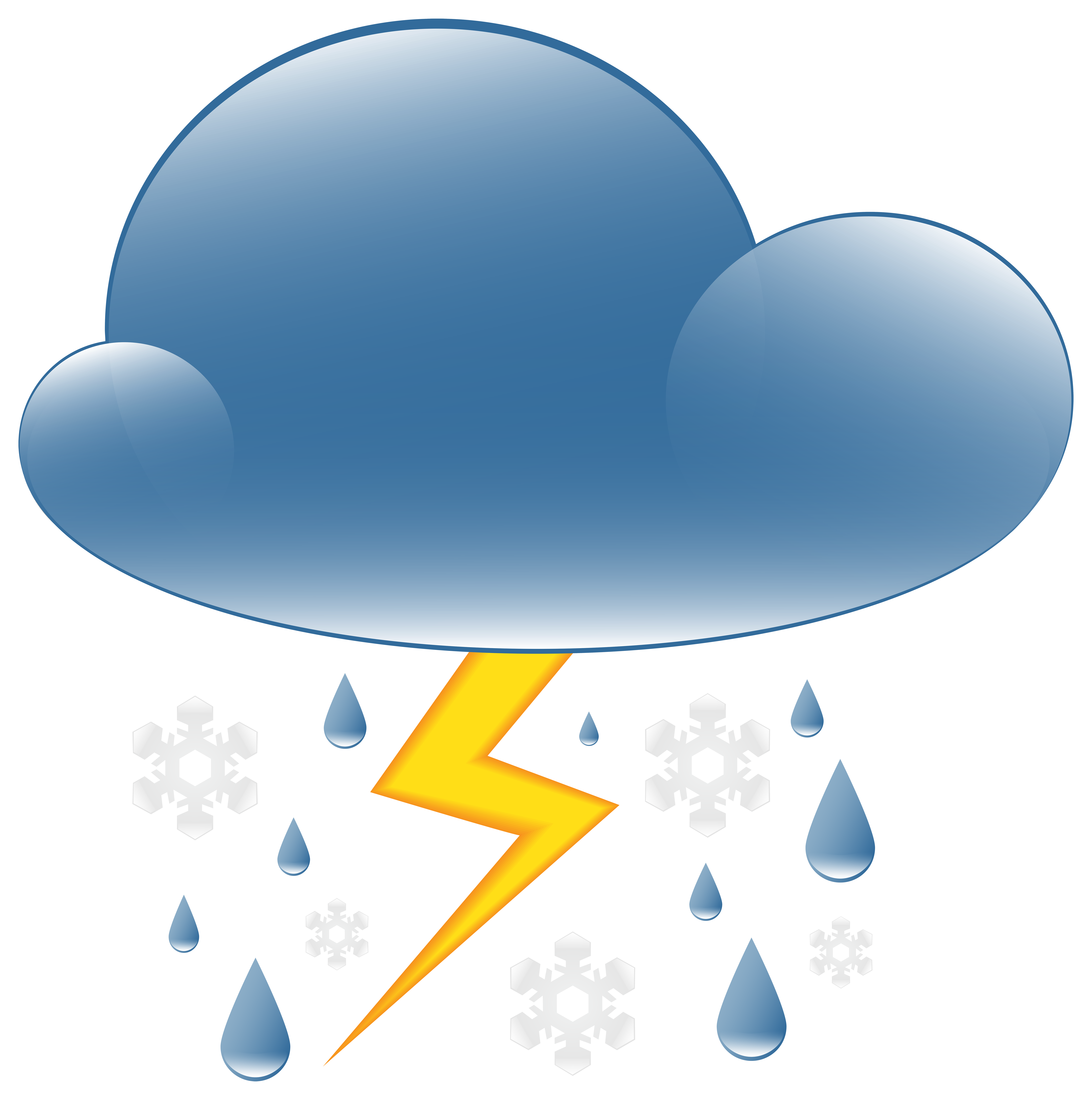 7941x8000 Thunder Rain And Snow Weather Icon Png Clip Art