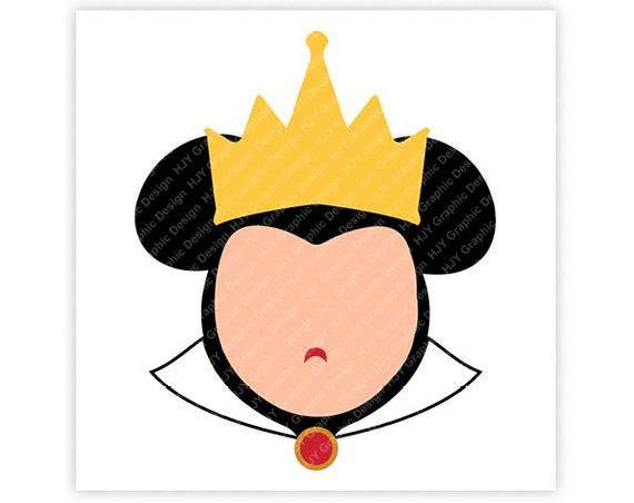 570x452 Disney Evil Queen Snow White Minnie Head Icon Mickey Etsy