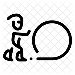 256x256 Playing With Snowball Icon Of Line Style