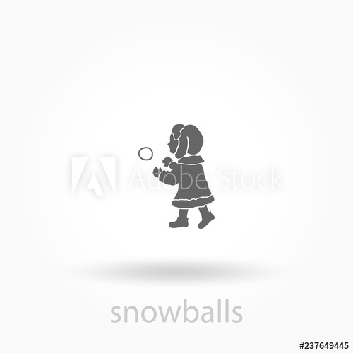 500x500 Playing Snowball Icon Elements Of Christmas Holidays