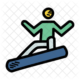 256x256 Snowboard Icon Of Colored Outline Style
