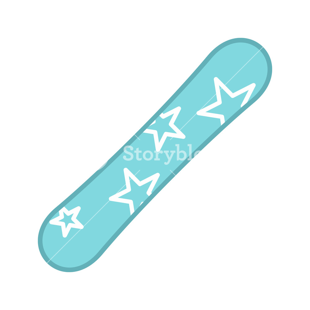 1000x1000 Blue Snowboard Icon In Flat Style On A White Background Royalty