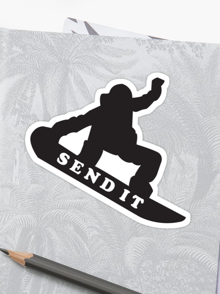 750x1000 Snowboard Send It Icon Sticker