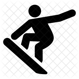256x256 Snowboarding Icon Of Glyph Style
