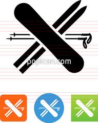 191x240 Skis And Snowboard Icon