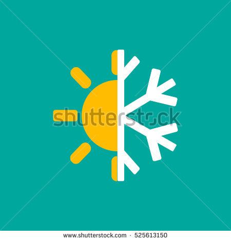 450x470 Hot And Cold Symbol Sun And Snowflake Icey Cool Snowflakes