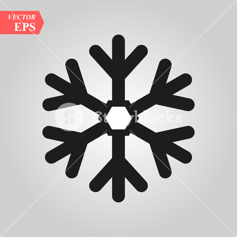 1000x1000 Snowflake Icon Black Silhouette Snow Flake Sign, Isolated