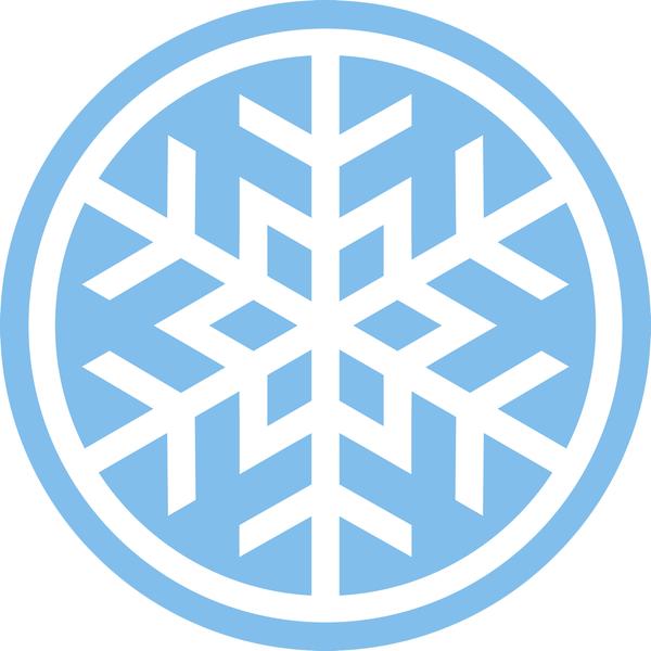 600x600 Pretty Blue Simple Winter Snowflake Icon Vinyl Decal Sticker