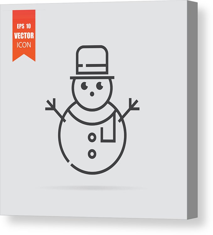 678x750 Snowman Icon In Flat Style Isolated On Grey Background Canvas