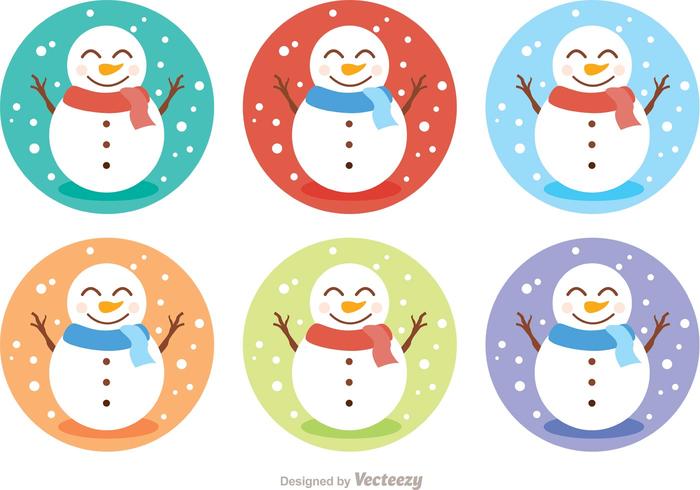 700x490 Snowman Icon Vectors Pack
