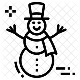 256x256 Snowman Icon Of Line Style