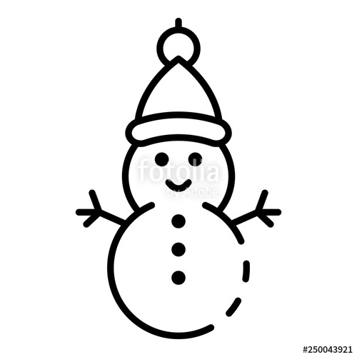500x500 Snowman Icon Outline Snowman Vector Icon For Web Design Isolated