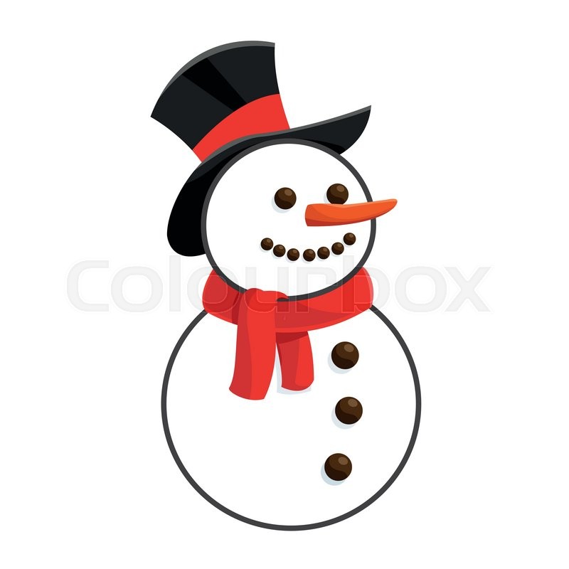 800x800 Flat Design Happy Snowman Icon Vector Stock Vector Colourbox