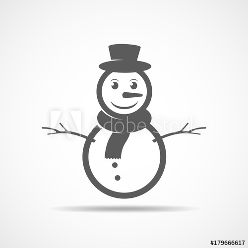500x500 Gray Snowman Icon Vector Illustration