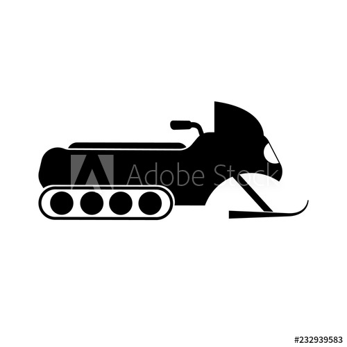 Snowmobile Icon, Logo On White Background 500x500 Snowmobile Icon, Logo On White Background
