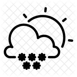 256x256 Sunny And Snowy Icon Of Line Style