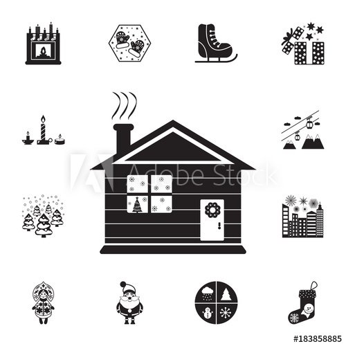 500x500 Detailed Winter House On Snowy Icon Set Of Elements Christmas