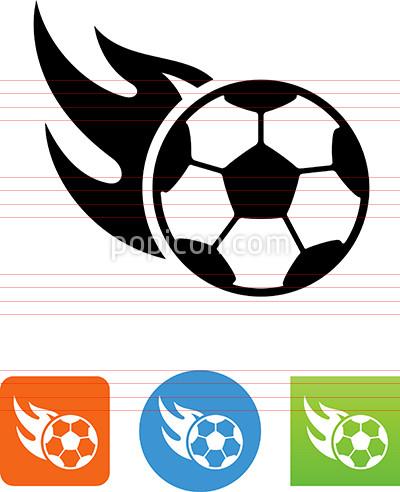 400x492 Flaming Soccer Ball Icon