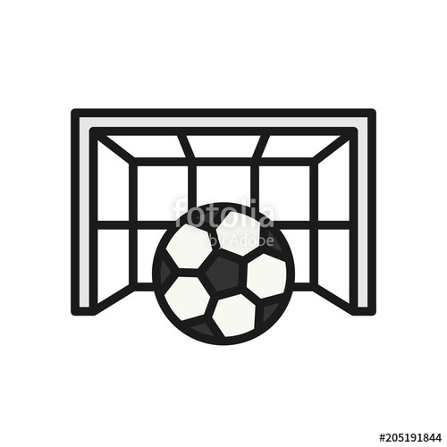500x500 Football Goal Icon Goalpost With Ball Illustration Simple