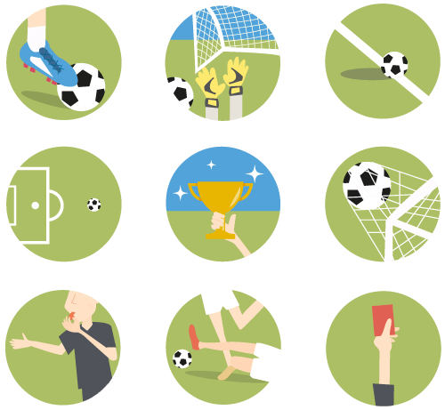 Sporty Soccer Football Icons 500x461 Sporty Soccer Football Icons