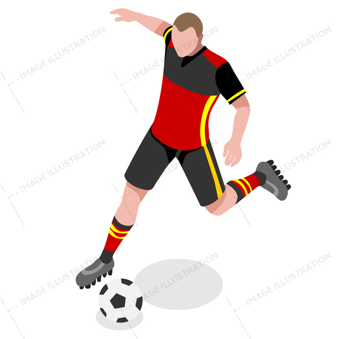 690x690 Soccer Player Sports Isometric Vector