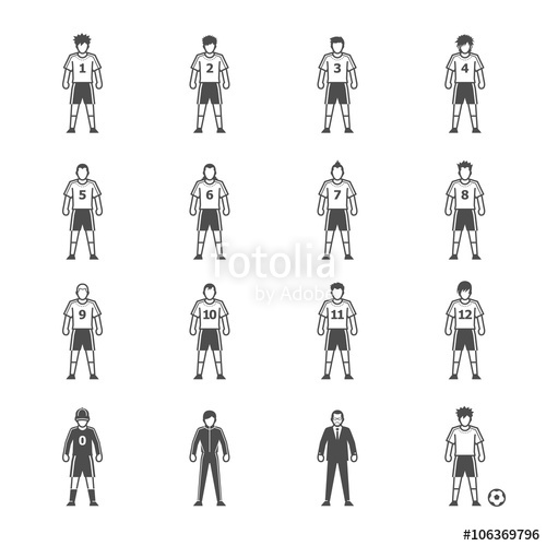 500x500 Soccer Player Icon Set Stock Image And Royalty Free Vector