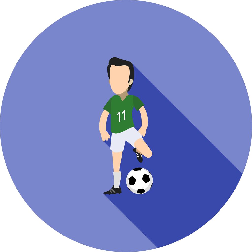 1024x1024 Football Player Flat Shadowed Icon