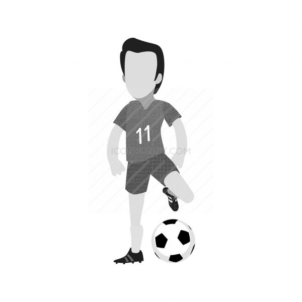 600x600 Football Player Greyscale Icon