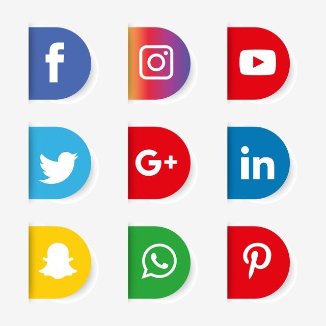 640x640 Social Media Icons Set Logo Vector Illustrator, Social, Media