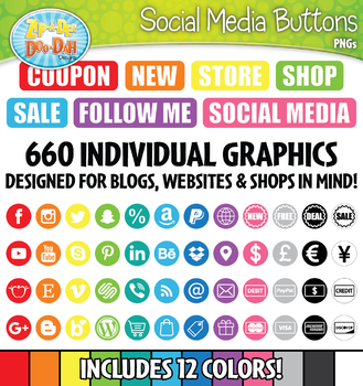 329x350 Social Media And Shop Icon Buttons Clipart {zip A Dee Doo Dah