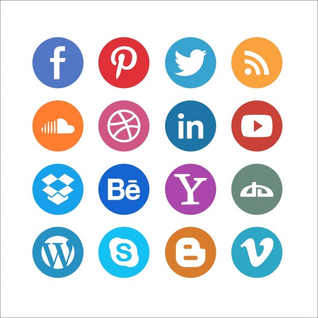 626x626 Social Media Buttons Vector Free Download