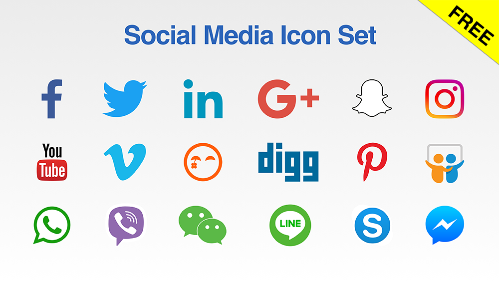 1000x563 Free Social Media Icon Set For Your Presentations