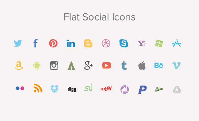 650x395 Flat Social Media Icons Pack Street