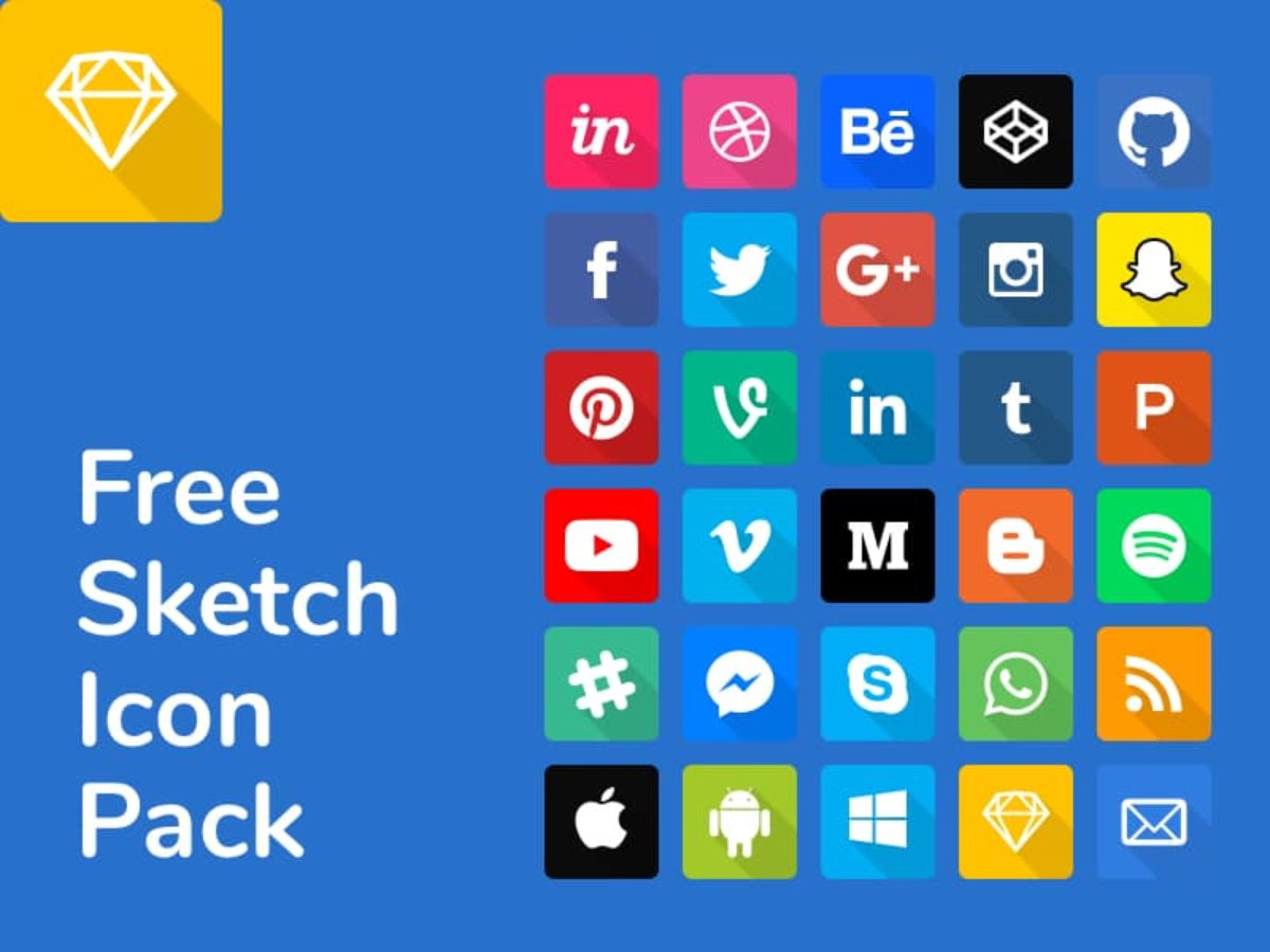 1200x900 Free Extended Social Icon Set For Sketch
