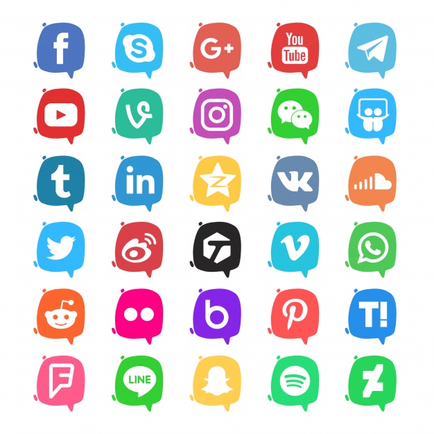 626x626 Social Media Icon Pack Vector Free Download