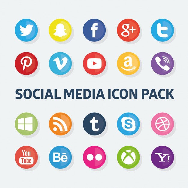 626x626 Social Media Icons Pack Vector Free Download