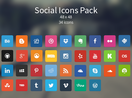 540x400 The Biggest Social Icons List Free Icon Button Packs Azmind