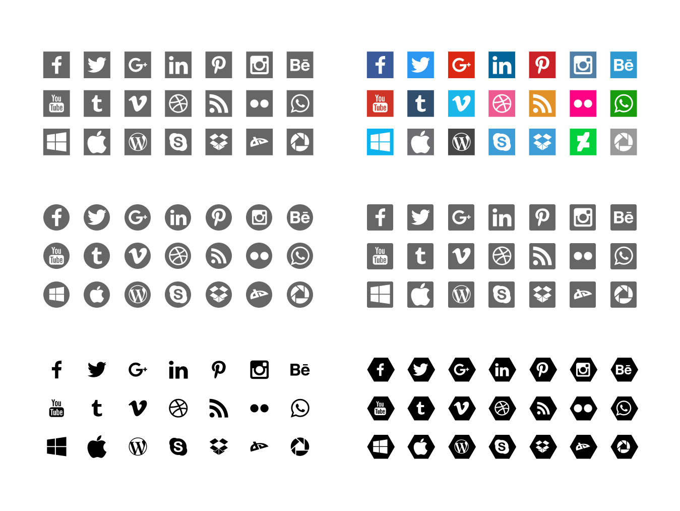 Social Icons Set Free Download 1349x1013 Social Icons Set Free Download
