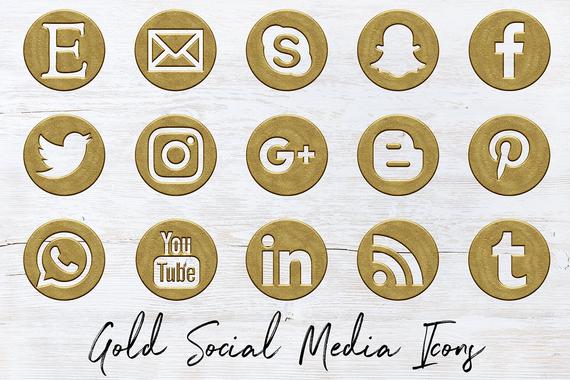 Antique Gold Social Icons Set Vintage Gold Social Media Etsy 570x380 Antique Gold Social Icons Set Vintage Gold Social Media Etsy