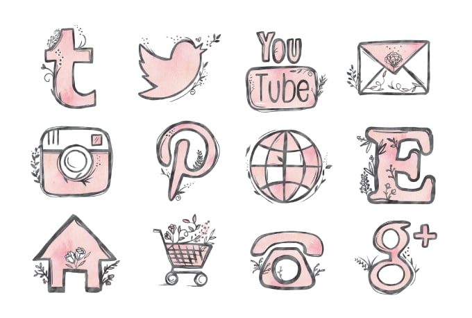 Customize Colors Of This Hand Drawn Social Media Icon Set 680x458 Customize Colors Of This Hand Drawn Social Media Icon Set