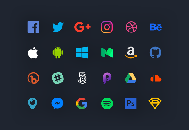 Flat Social Icons Iconjar 651x448 Flat Social Icons Iconjar
