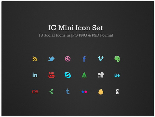 Cool Social Media Icons Set 500x379 Cool Social Media Icons Set