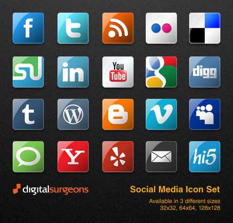 Social Media Icon Set 478x458 Social Media Icon Set