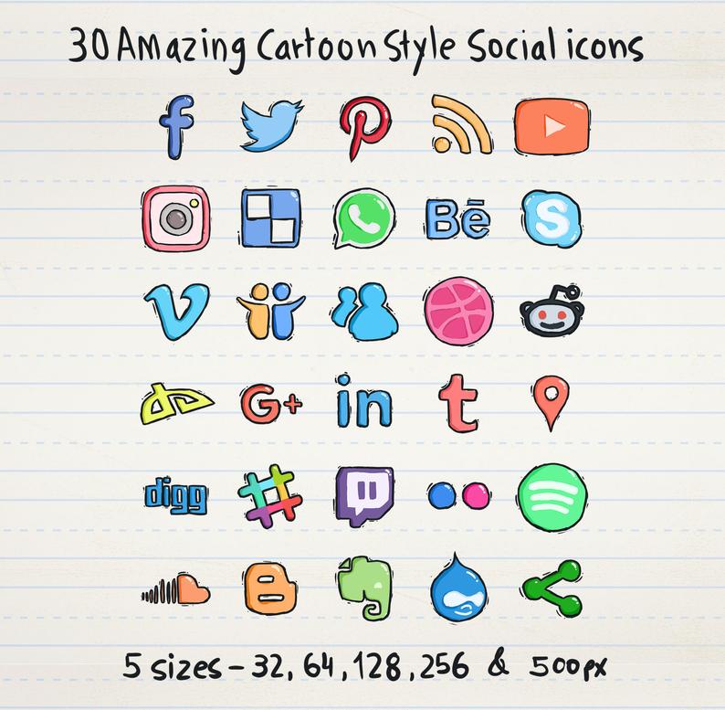 Social Media Icon Set Colorful Icons Social Media Graphic Etsy 794x777 Social Media Icon Set Colorful Icons Social Media Graphic Etsy