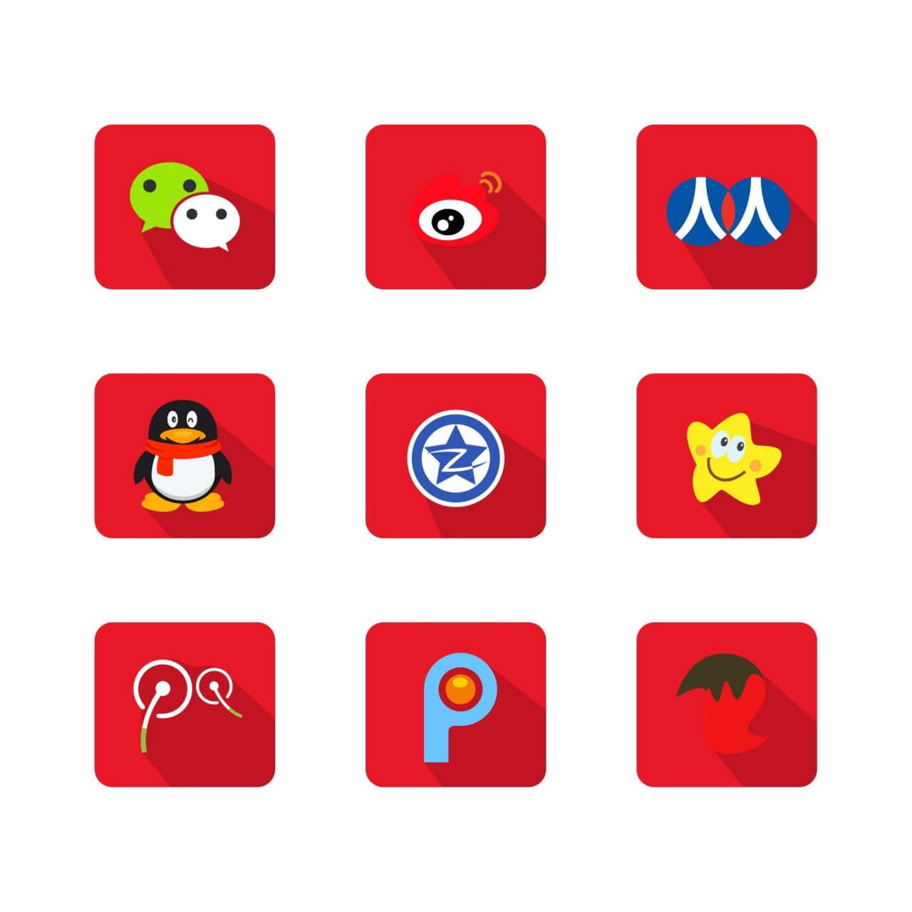Free Vector Chinese Social Media Icons 1280x1280 Free Vector Chinese Social Media Icons