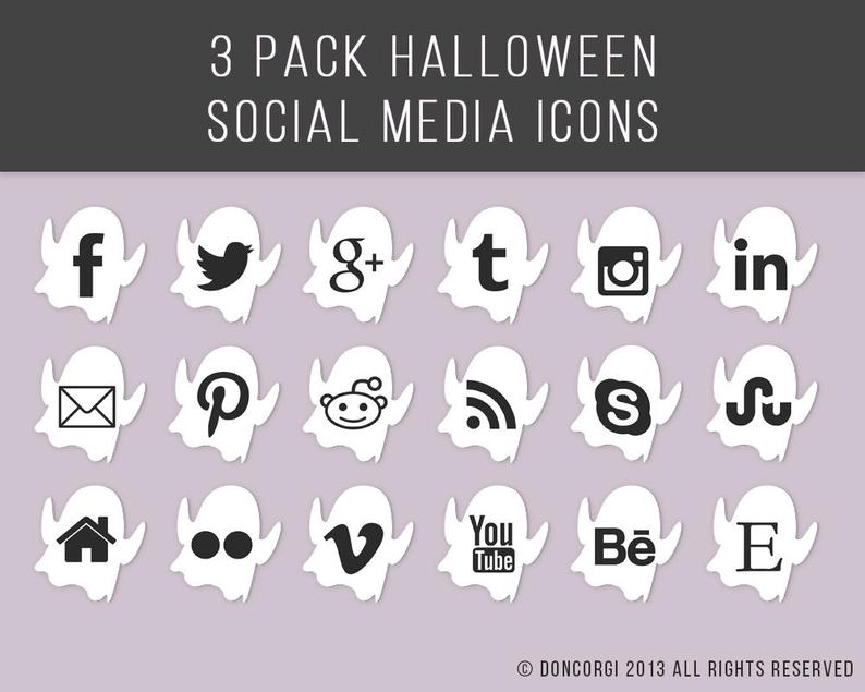 794x635 Social Media Icons Pack Halloween Pumpkns Ghost Etsy